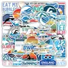 50 Adesivos de Desenho Animado Esportes Aquáticos Grafite para Caderno Mala Capa de Celular Decoração Pequenos Adesivos à Prova d'Água Atacado