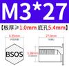 Yishenglong Pernos Remachables para Agujero Ciego de Acero Inoxidable Tuercas Remachables Placa de Presión Hexagonal Rosca Bsos-M3M4
