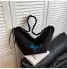 Bolso de Lona Casual de Color Sólido Transfronterizo para Mujer, Bolso Tote de Alta Gama de Gran Capacidad, Bolso de Axila Portátil para Mujer con Pliegues para Viaje