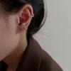 Clip para oreja de dos piezas de alta gama japonés y coreano Moda Aretes de clip para oreja sin perforación Estudiante Pendientes simples con borla Tendencia
