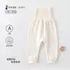 Leggings de Cintura Alta para Bebé que Protegen el Vientre, Algodón Puro Clase A Sin Costuras para Bebé con Broches Abiertos en la Entrepierna, Pantalones para Dormir en Casa para Recién Nacidos que Protegen el Ombligo