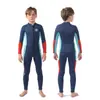 Traje de banho infantil de duas peças 2,5 MM para meninos e meninas, espessado para o inverno, à prova de frio, quente, conjunto de roupa de banho de manga longa, roupa de mergulho