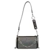 Bolsa de Design de Nicho Feminina Primavera e Verão 2022 Corrente de Ombro Popular Bolsa Transversal Bolsa de Axila Colorida Bolsa Cilindro com Diamantes Brilhantes