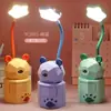 Luminária de mesa recarregável de desenho animado de urso com porta-caneta luz noturna criativa para estudo prêmios para alunos do jardim de infância pequenos presentes atacado