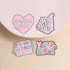 Broche de Personalidad Creativa de Dibujos Animados con Citas Inspiradoras, Transfronterizo Europeo y Americano, Lindo Rosa, Insignia de Accesorios Metálicos en Inglés, Venta al por Mayor
