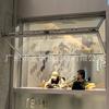 Fábrica de ventanas plegables de aleación de aluminio para flexiones con parada arriba y abajo ventana plegable ventana para tienda de té de leche cafetería