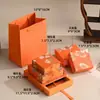 Caja de Empaque para Pulsera Floral Naranja Ámbar Caja de Empaque para Collar Caja tipo Cajón Caja de Empaque para Anillo Pendiente Pulsera Joyería