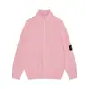 Suéter de Punto para Hombre con Cremallera y Microestampado, Cuello Redondo, Isla Redonda de Cuatro Vías, Piedra Piedra, Versión Correcta Seleccionada Cuidadosamente Transfronteriza