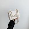 2024 Nueva Moda Bolso de Cadena Romboidal Repujado Hermoso Bolso de Hombro Cruzado Texturizado Bolso Cuadrado Pequeño de Estilo Occidental de Moda