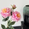 Flores Artificiais de Peônia com 3 Cabeças para Decoração de Salão de Casamento, Decoração de Casa, Flores Artificiais, Flores de Seda, Atacado Transfronteiriço