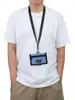 Bolsa Pequeña Plegable Ligera para Exteriores Bolsa Colgante para Identificación Bolso de Tarjetas Casual para Hombre Control de Acceso para Autobús Portatarjetas de Comida Bolso Colgante para Monedas en el Cuello