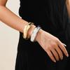 Pulsera Irregular Geométrica Plegada Brillante de Forma Irregular para Mujer Pulsera de Industria Pesada de Nicho Pulsera con Cierre de Resorte para Mujer