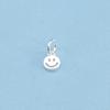 Collar con colgante redondo de moda Smiley de plata esterlina S925, colgante de cuerda trenzada, materiales DIY hechos a mano al por mayor, accesorios de plata tailandesa