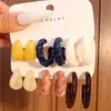 Brincos Personalizados de Moda Ins Europeus e Americanos Cross-Border, Design de Nicho para Mulheres, Conjunto de Brincos de Resina Laranja e Verde Fruta com Três Tubos