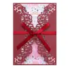 Cartão de Boas Festas Platina, Convite de Casamento, Convite de Noivado Europeu Vazado em Recorte de Papel com Laço, Em Estoque Transfronteiriço