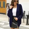 Ropa de mujer de comercio exterior transfronterizo de Amazon otoño e invierno cárdigan de punto elegante con cuello en V y patrón de canalé trenzado en color liso