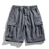 Pantalones Cortos de Trabajo Estilo Americano para Hombre Rectos Sueltos Casuales Color Sólido Pantalones de Marca de Moda Bolsillos Múltiples Pantalones de Longitud Media Pantalones Finos de Verano
