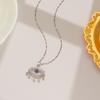 [Acero de Titanio] Cruz Micro-Incrustada Lujo Accesible Transfronterizo Ojos de Zircón Exquisito Collar Micro-Incrustado Moda para Mujer Cadena de Clavícula de Moda Fabricante