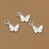 Plata Pura 999 Fresco y Versátil Colgante de Mariposa Accesorio de Plata Pura Cuerda Trenzada DIY Pulsera de Cristal Colgante para Collar