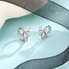 Pendientes Pequeños de Lazo con Diamantes Brillantes, Coreanos Dongdaemun 2026 Nuevos Pendientes de Círculo Dulces y Juveniles con Corazón