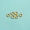Anillo de Plata de Ley S925 Chapado en Oro con Círculo Geométrico Texturizado Pulsera Collar Accesorios de Plata DIY