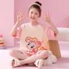 Pijama de Niña Estilo Nuevo 2026 Verano Manga Corta Algodón Peinado Niños Niñas Pequeñas Verano Ropa de Casa para Bebé Set