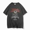 2024 Nova Joia Atacado Gola Redonda Estilo Gótico Estampada Gola Careca Solta Camiseta Masculina e Feminina Gola Redonda