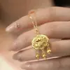 Collar de seguridad con carácter fu hueco para mujer, novedad, diseño de campana de la suerte, cadena para la clavícula, joyería de lujo ligero, moda, candado de longevidad