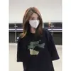 Camiseta de Manga Corta para Mujer Holgada Estilo Coreano Estilo Harajuku Nueva Estampado de Letras Camiseta de Estudiante Moda Femenina Ins