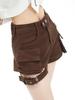 Shorts de Mezclilla de Cintura Alta para Chica Caliente de Estilo Americano Nuevo Verano Pequeño Sentido del Diseño Bolsillo Grande Ropa de Trabajo Shorts de Mezclilla Mujer