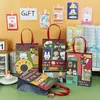 Cuerda de Papel Bolsa de Regalo Cuerda Mediana Bronceado Ins Dibujos Animados Bolsa de Compras Linda Exquisita Bolsa de Papel Kraft Al Por Mayor