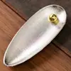 Suporte de incenso vintage folha de bambu gota d'água, queimador de incenso criativo, ornamento de cerimônia do chá Zen para interior de casa, agarwood estilo chinês