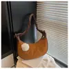 Bolsas de Design de Nicho Femininas 2026 Novo Outono Inverno Simples Retrô Bolsa de Ombro Único Textura Camurça Veludo Versátil Bolsa Transversal
