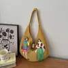 Bolsa de Ombro Dumpling Casual de Malha Tecida Estilo Coreano de Grande Capacidade para o Dia a Dia Transfronteiriça 2026
