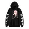 Sudadera con capucha informal estampada en el perímetro de Darling In The Franxx Zero Two Sudadera con capucha