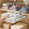 Cesta colgante tipo cajón debajo del armario, Estante escalonado de arte en hierro para almacenamiento de ropa, Divisor organizador de ropa para ahorrar espacio en el hogar