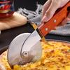 Faca de rolo para pizza Cabo de faia criativo ferramenta de cozinha de hotel ferramenta de panificação Faca para panqueca faca de pizza para fogão de aço inoxidável