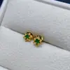 Brincos de Tarraxa Cruzados com Esmeralda Natural para Mulheres Acessórios Nicho Alto Padrão Prata de Lei 925 3*3 Joias de Luxo Venda Direta da Fábrica