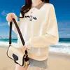 Sudadera Pulóver Chaqueta Fina de Punto con Cuello Polo Oso Lindo Bordado para Adelgazar la Edad para Mujer