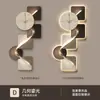 Pintura decorativa LED moderna de lujo ligero para entrada con reloj, pintura de luz minimalista de alta gama para pasillo, recibidor y sala de estar