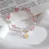 Pulseira de Pérola e Cristal Irregular Design Original Verão 2024 Estilo Chinês Beleza Oriental~ Pulseira de Pérola