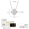 Item em Alta no Xiaohongshu Colar em Prata Esterlina S925 com Design Vazado e Pingente Totalmente cravejado com Diamante Moissanite, Corrente para Clavícula de Trevo de Quatro Folhas