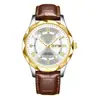 Novo Estilo Relógio Masculino com Pulseira de Couro, Relógio de Pulso Quartz de Moda de Luxo de Alta Qualidade, Transmissão ao Vivo, Item Popular de Comércio Exterior, Dropshipping Disponível