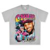 Camiseta de Manga Corta Estampada de Chris Brown Hip Hop Retro Americano Marrón Algodón Pesado Lavado Vintage Camiseta Moderna