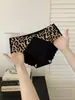 Novo Estilo Estilo Puro Desejo Calcinhas Femininas Sexy com Estampa de Leopardo em Seda Gelada, Frescas e Sem Costura, Confortáveis, de Cintura Média e Respiráveis
