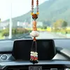 Pendente de Carro em Buxo Lótus Branco Presente Ornamento de Suspensão de Carro de Alta Qualidade Decoração de Interior de Carro Decoração de Guanyin Buda Venda Direta da Fábrica