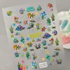 Em Estoque Adesivos em Relevo Bob Esponja 3D Impermeáveis Desenho Animado Patrick Estrela Lula Molusco Sereia Adesivos para Unhas Estilo AA
