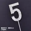 Liga de Diamante Número 0-9 Decoração de Bolo Plug-In Um Ano Casamento Menina Deusa Aniversário Brilhante Número de Diamante