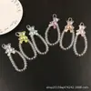 Nuevo Pulsera de Cristal con Cuentas y Llavero de Oso Sentado Lindo, Accesorio de Mano con Cadena de Oso Femenina Soñadora