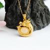 Colgante Jueyu de Plata S925 Incrustado con Jade Hetian Natural, Collar de Jade Guardián Dragón, Suministro en Vivo S2081908A